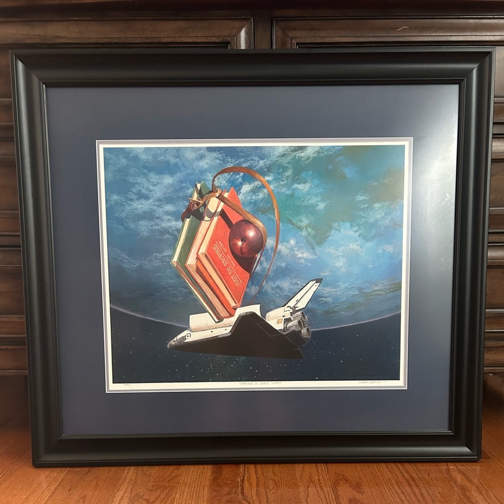 Greg Mort ‎ “TEACHER IN SPACE ~ Quest for Knowledge"  Image Size 18” X 22” 45/50